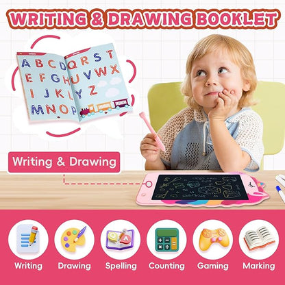 Unicorn Toys LCD Writing Tablet for Girls Kids, Colorful Toddler Toys Drawing Board, Educational Kid Toys Doodle Pad Toys for 3 4 5 6-12 Years Old Girls Boys Birthday Party Christmas Gift, 8.5 Inch