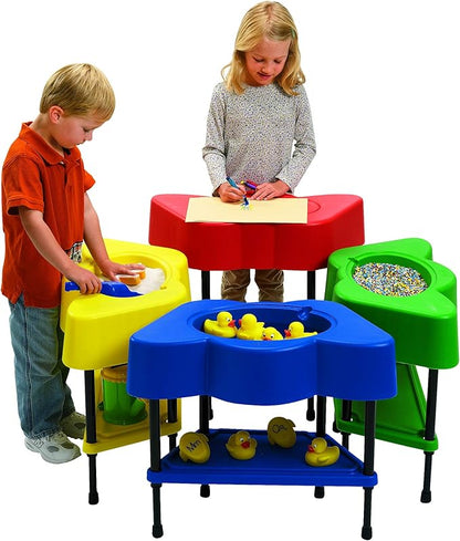 Children's Factory AFB5100PR Toddler Sensory Table with Lid, Adjustable Height Sand & Water Indoor/Outdoor Play Equipment for Kids Playroom/Homeschool/Classroom, Red