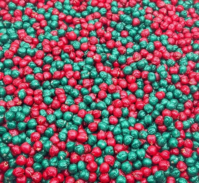 Colored Chickpeas for Sensory Play and Sensory Bins - Many Different Seasonal Colors (2 Cups, Christmas1)