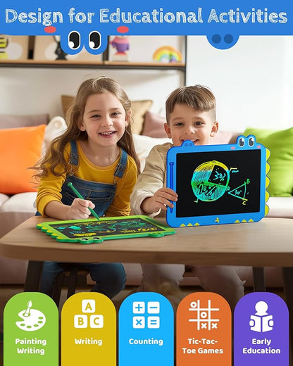 TEKFUN LCD Writing Tablet for Kids, 12 Inch Doodle Board Colorful Drawing Tablet, Reusable Electronic Pads Educational and Learning Toys Gifts for 3-13 Year Old Boy and Girl (Blue)