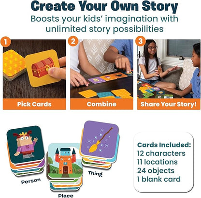 Story Starters for Beginners: Create a Story Card Activity for Kids, Pre-Literacy Illustrated Story Prompts (No Reading Required) Part of The Curious Kingdom by Playper