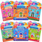 ASTARON 6 Pack Reusable Sticker Book for Toddlers, 3D Sticker Educational Game Sensory Learning Toy, Travel Activity Book Set for Toddlers 3-4 Years