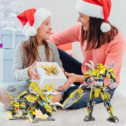 STEM 2 in 1 Triceratops Dinosaur Building Kits, Transforming Mech Robot Building Sets for Adults, Compatible with Dinosaur, Educational Gift Toy for Kids Boys 6-10 (507 PCS)