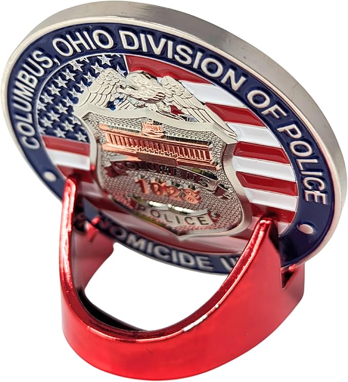 Generic Military Challenge Coin Display Stand - Solid Metal with Anodized Finish - US Vet. Business (Set of 5 Crimson), Gold, Silver, Black