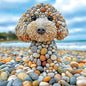 500 Piece Jigsaw Puzzles for Adults - Beach Stone Dog Animal Art Puzzle for Adults Challenging Fun Family Includes Poster & Dust-Free Pieces for Puzzle Lovers Premium （23"x15"）
