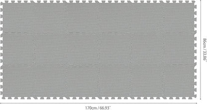 qqpp EVA Rubber 18 Tiles Interlocking Puzzle Foam Floor Mats - Baby Play Mat for Playing | Exercise Mat for Home Workout. Gray. QC-Lb18N