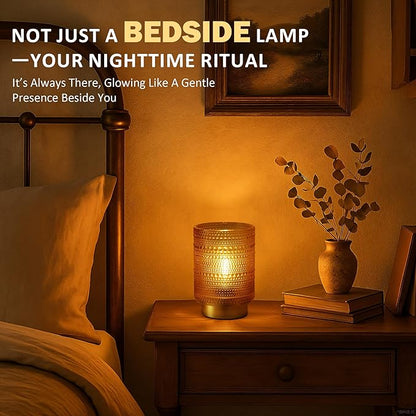 Small Decorative Aesthetic Lamp with Timer for Shelf/Bedside/Coffee Table Decor,Battery Operated Cordless Table Lamps with LED Warm Bulb for Dorm/Office /Patio/Entryway/Mantle/Table Decor(Golden)