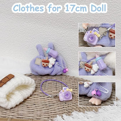 Clothes for 17cm Doll, Cute Outfit Set for 17cm Dolls, Adorable Dress-Up Accessories for (Pink Bottle)