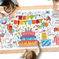 Giant Coloring Poster for Classroom Wall - Versatile 31.5 x 72 Inches Birthday Activity Poster/Table Cover, School Parties, Birthday Party and Special Events Decoration