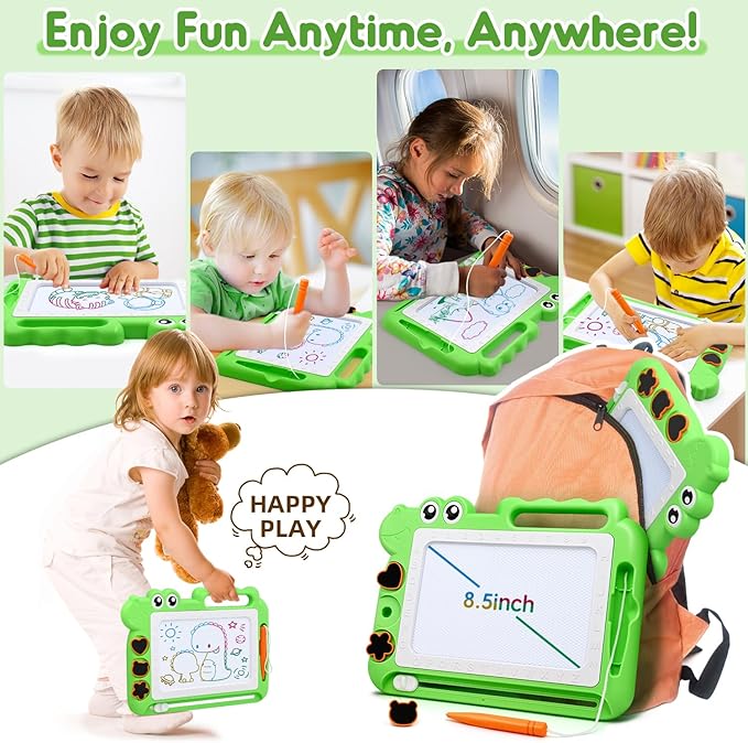 AiTuiTui Magnetic Drawing Board Toddler Toys Gift for Girls Boys, Color Sketch Writing Scribble Doodle Pad Travel Games, Educational Learning Kids Toys for Toddlers Birthday (Green)