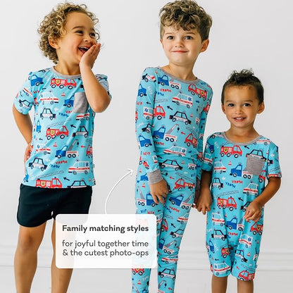 Little Sleepies Two-Piece Pajama Set for Boys & Girls, Soft Viscose from Bamboo Toddler Pajamas for Kids, Family Matching PJs