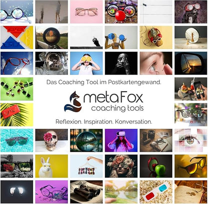 metaFox - Points of View Card Deck - 52 Coaching Cards for Perspective Takeover, Therapy and Self-Improvement - Presentation Cards as a Visual Thinking Tool for Coaching, Workshops dp-POV