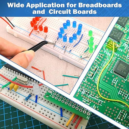 560pcs Breadboard Jumper Wires Kit - Preformed Wires (14 Lengths + 40 Each) with Precision Tweezer for Electrical DIY Experiments, Jumper Wires Male to Male 2 mm/0.08in-125 mm/4.9in