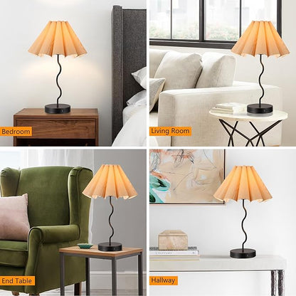 Table Lamps for Bedroom Modern Single Table Lamp for Night Stands Beside Lamps Living Room End Table Lamp (Burlywood)