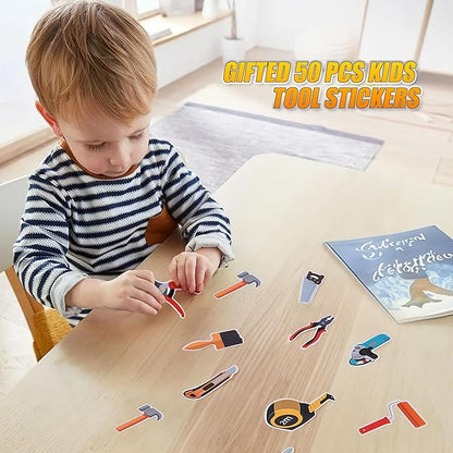 Kids Tool Bench with 138 Realistic Tools, Electric Drill, Stickers - Pretend Play Learning Gift for Boys & Girls Age 3-5
