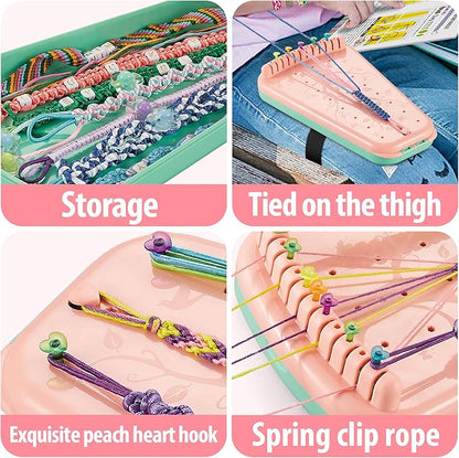 Yolscue Friendship Bracelet Making Kit for Girls,Arts and Crafts for Kids Age 7-12,Best Birthday Gifts Ideas for Ages 7,8,9,10,11,12 Year Old,Kids Bracelet String Toys Set (Pink)