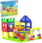 PicassoTiles Magnetic Tiles Slide & Swing Playground Building Block with 2 Character Action Figures Magnet Tile Construction Bricks Sensory Toys STEM Learning Educational Toy Kit Boy Girl Age 3+ PTQ30