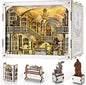 Book Nook Kit, DIY DIY Miniature Dollhouse for Adults, Beyond Library 3D Wooden Puzzle Bookend Bookshelf Insert Decor with LED Light Gifts for Book Lovers (Library of Gods Max)