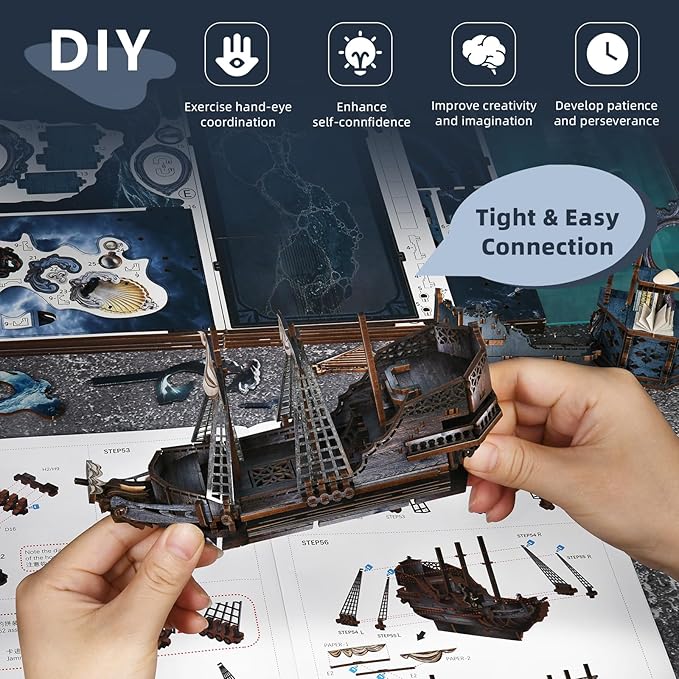 Book Nook Kit, DIY Miniature Dollhouse Kit Tiny House Mini Booknook Craft Bookshelf Decor, 3D Wooden Puzzles for Adults, Gifts for Book Lovers (Song of The Sirens)