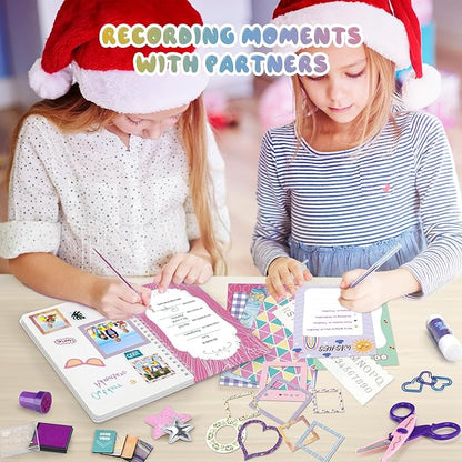 PERRYHOME 2-Pack DIY Journal Kit for Girls - 200+Pcs Journal Set for Teen & Tween Girls, Journaling Art & Crafts Kits, Scrapbook & Diary Supplies Set, Ideal Gifts for 8 9 10 11 12 13 14 Year Old Girl
