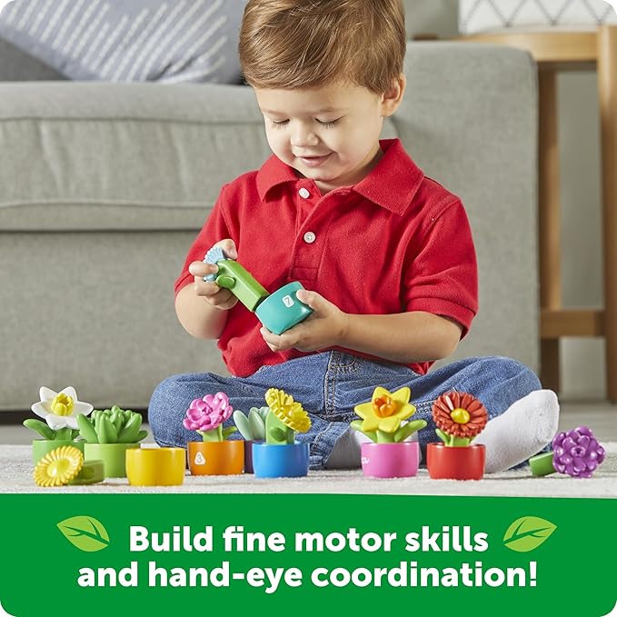 Learning Resources Shape & Color Garden, Toddler Outdoor Toys, Sensory Toys, Kids Gardening Set, Flower Building Set, Montessori, Preschool Learning Activities, Toddler Gifts