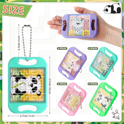 24 Pcs Maze Puzzle Keychain Cubes Bulk Christmas Maze Game Puzzles Keychain Cubes Handheld Brain Teaser Puzzle Party Favors for Kids Students Christmas Stocking Stuffer Gifts