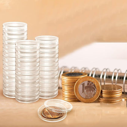 400 pcs x 21mm Coin Capsules Holder Protect Coins Storage Organizer for Coin Collection Supplies - Coin Holders Display Cases for Collectors