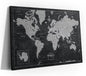 Conquest Maps World Travel Map with Pins Modern Slate Style Push Pin Travel Map Cork Board, Track Your Travels w/a Handmade Unique Canvas Pinable Map (48" x 32")