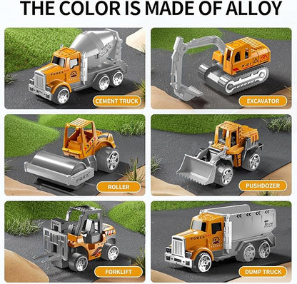 Toddler Boys Construction Truck Vehicle Toy Set with Play Mat and Die-Cast Toy Car, Transport Carrier Truck for Kids 3-5, Birthday Gifts Toys for 3-8 Year Old Boys