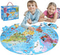 World Map Puzzle for Kids & Adults - 205 Piece World Map Jigsaw Puzzles Floor Puzzles Toddler Geography Educational Toys for Boys and Girls, Globe Atlas Puzzle Maps for Kids Learning Games