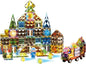 Deluxe Quality Magnetic Tiles Building Set with Attractive Reflective Pattern, LED Lights, Marble Run, and Cars - STEM Educational Toy for Creative Kids Girls Boys 3+ (110 pcs Castle)