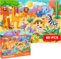 QUOKKA Puzzles for Kids Ages 4-6 – 60 Piece Jigsaw Puzzles for Toddlers Ages 3-5 with African Animals – Quiet Time Toy for Preschoolers 2-4 – FSC Certified Educational Learning Game for Boys and Girls