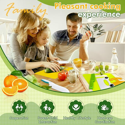 Chanking 13 Pieces Kids Knife Set for Real Cooking Child-Friendly Plastic Chef Tools, Montessori Kitchen Toys, Gifts for Boys and Girls Ages 3+