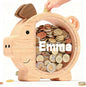Personalized Wooden Piggy Bank for Kids Large, Custom Name Money Bank for Boys Girls, Cute Unbreakable Wood Savings Jar Money Box, Birthday for Child, Room Décor
