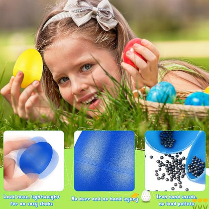 100 Pieces Egg Shakers Musical Instruments Percussion Maracas Egg for Kids Toys Plastic Easter Shaker for Learning DIY Painting, Classroom Music, Rhythm(10 Color)