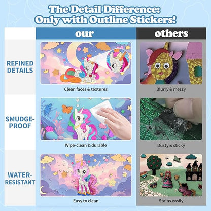 ManeFoodou Foil Fun - Unicorn No Mess Art for Kids, Craft Kits & Supplies, DIY Creative Activity, Travel Toys, Birthday Gifts for Ages 4, 5, 6, 7-12 (Unicorn)
