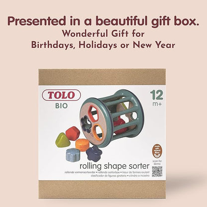 Tolo Rolling Shape Sorter | Interactive Toy for Babies 12+ Months | Includes 6 Colorful Shapes with Rattling Sounds | Develops Shape Recognition, Hand-Eye Coordination & Fine Motor Skills