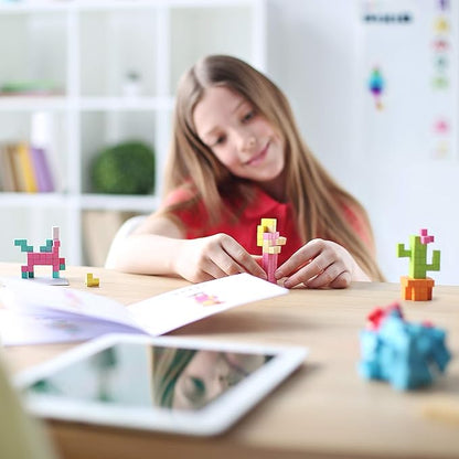 PIXIO Mini Monsters - Tiny Magnetic Blocks Building Toy in The Pixel Art Style with Free App - 5/16" Plastic Cubes with 6 Magnets Inside - Open Ended Toy - Creativity Toy for Ages 6+