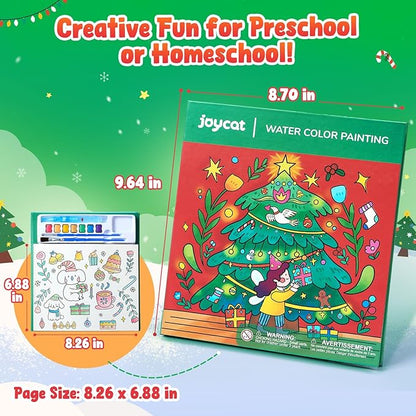 JoyCat Paint with Water Coloring Books for Toddlers, Watercolor Painting Sets for Kids Ages 3-5 4-8, Arts and Crafts Drawing Activities Toy Birthday Gift for Boys Girls (Christmas)