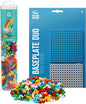 PLUS PLUS 240 Piece Interlocking Building Blocks for Kids, Open Ended Connecting Toys, STEM Bin Mini Manipulatives - Rainbow Mix Play Tube & Baseplate