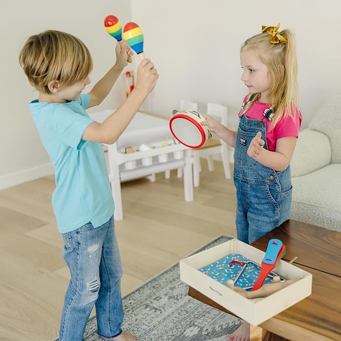Melissa & Doug Band-in-a-Box Clap! Clang! Tap! - 10-Piece Musical Instrument Set