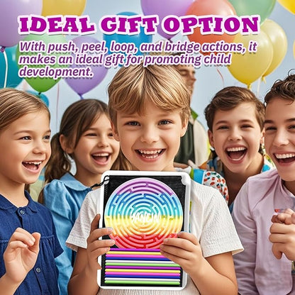 Silicone Sensory Activity Board for Kids - Sensory Toys for Kids with Autism Fidget Toy with Quiet Design, Stress Relief Toy for Classroom & Travel