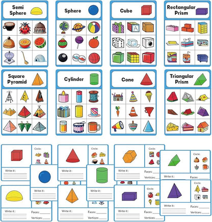 100 Pcs 3D Shapes for Teaching - Geometric Solids and Geometry Manipulatives for Classroom - Enhance Learning Experience