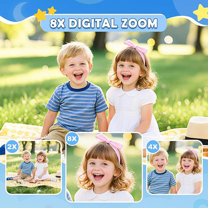 Desuccus Kids Camera Toys Christmas Birthday Gifts for Boys and Girls Kids Toys 3 4 5 6 7 8 9 Year Old HD Digital Video Camera for Toddler with 32GB SD Card (Blue)