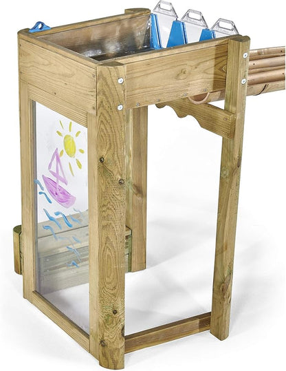 Plum Discovery Wooden Water Run Table for Kids, Toddler Toys, Sensory Activity Table, Outdoor Playset, Painting Easel, Storage Box, Easy to Clean, Durable, Weatherproof, Gift for Ages 3+ Yrs