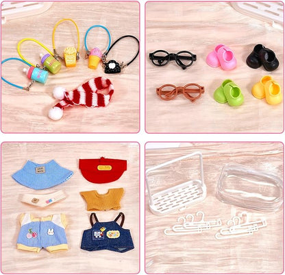 Doll Clothes Set for Labubu , 26-Piece Set , Cute Clothes for Labubu Outfits with Hat & Accessories for Premium Fashion Dress(No Doll).