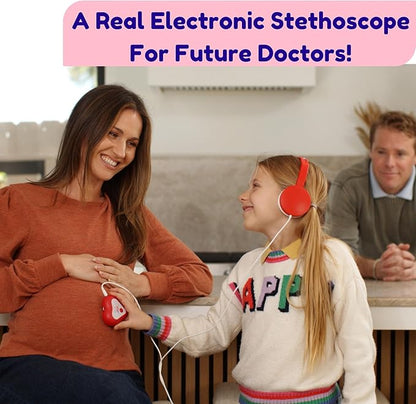 Heartbeats Electronic Stethoscope Toy with LED Display & 10X Sound Amplification, Real Working Stethoscope - STEM Medical Learning Toy Boys & Girls Age 4+, Kids Nurse Doctor Kit - Educational Toy Gift