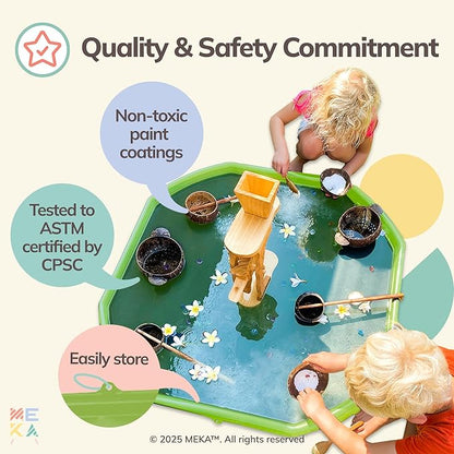 MEKA Tuff Tray for Sensory Play, Sensory Tray for Kids, Toddler Water Table, Tuff Spot Sensory Bin for Toddlers (Bright Green, Large (38" x 38"))