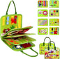 Busy Board Montessori Toys for Toddlers 1-3, Birthday Gifts for 1 2 3 4 Year Old Boy Girl, Autism Sensory Travel Toy, Educational Activity Book Board for Learning Fine Motor Skills Toys, Green