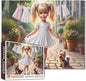 Tucocoo 1000 Piece Jigsaw Puzzle for Adults, Cute Girl with Yorkie Dogs in Flower Garden – Whimsical Courtyard, Vintage Aesthetic Puzzle for Relaxation, Family Games DIY Crafts Puzzles Wall Art Gifts